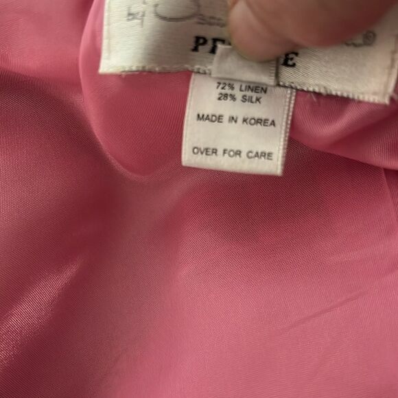 Oscar de la Renta VTG Pink Blazer Linen & Silk
NWOT SZ 8 P Beverly Hills - Picture 13 of 14